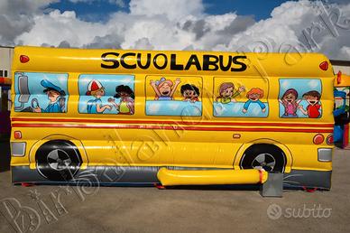 Scuola Bus Gonfiabile con Palline ed Ostacoli Soft