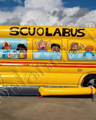 Scuola Bus Gonfiabile con Palline ed Ostacoli Soft