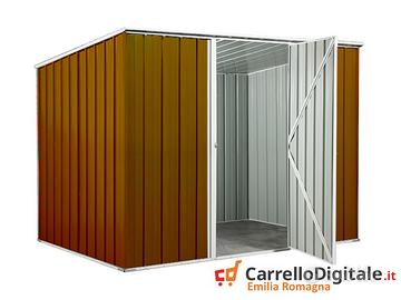 Casetta box giardino Acciaio 260x185 legno scuro