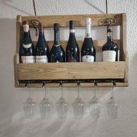 Porta bottiglie e calici da parete  cm 64x42x