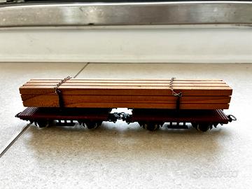 Vagone doppio porta legname Lima vintage anni 70