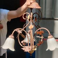 Lampadario con applique classico in ferro battuto 