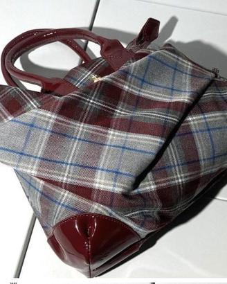 Borsa Vivienne Westwood a quadri bordeaux
