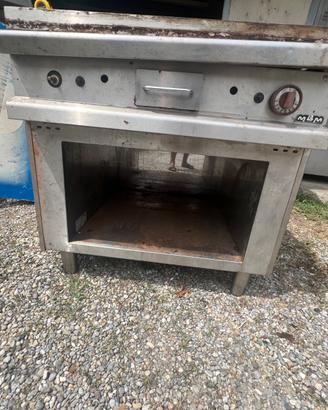Piastra a gas rigata liscia e griglia a gas