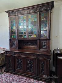 Credenza Vetri Cattedrale + Tavolo e Sedie '900