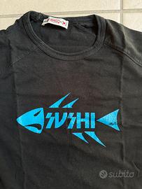 T-shirt Sushi Japan Lisca Pesce Nera Vintage