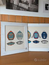 Coppia di quadri artigianali