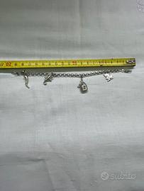 Bracciale in Argento 925 con 4 Charm Portafortuna