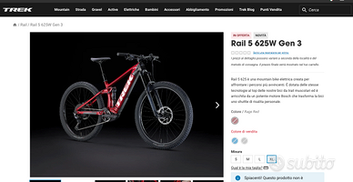 Montain Bike Elettrica -  TREK RAIL 5 625W Gen 23