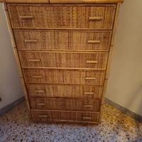Cassettiera in vimini 7 cassetti