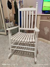 sedia a dondolo country/shabby nuova 