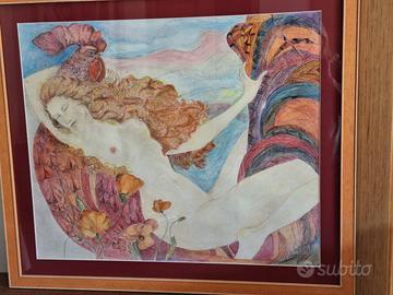 Quadro pastello Zeus e Euplea