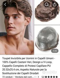 patch cutanea protesi capelli umani naturali x uom