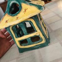porta candele artigianale di pietra fatto a mano