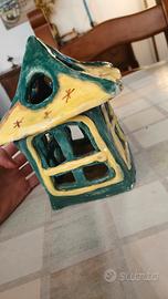 porta candele artigianale di pietra fatto a mano