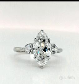 Anello 18 carati Oro bianco 2.46ct. twDiamante col