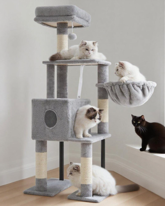 Heybly Albero Tiragraffi Per Gatti Alto 125 cm, To