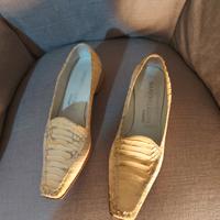scarpe tacco 2 cm in rettile  naturale