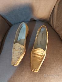 scarpe tacco 2 cm in rettile  naturale