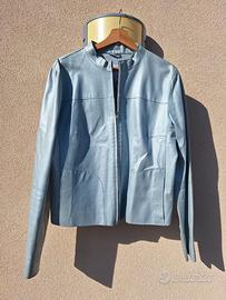 Giacca donna in pelle Conbipel azzurro chiaro 48