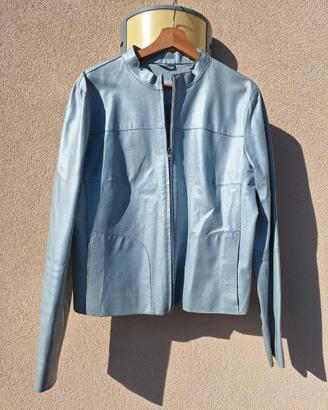 Giacca donna in pelle Conbipel azzurro chiaro 48