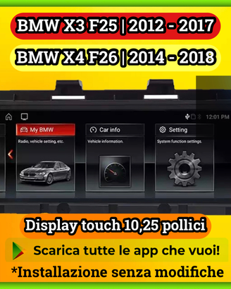 Radio BMW X3 F25 F26 android ios- OCTACORE 4Gb ram