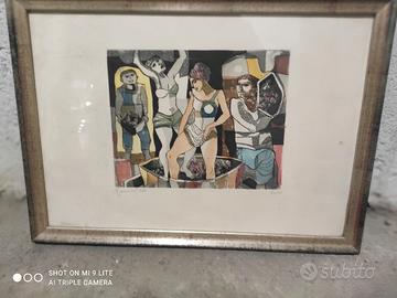 Lucio Ranucci acquaforte colorata a mano