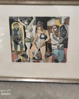 Lucio Ranucci acquaforte colorata a mano