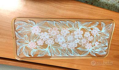 Vassoio in vetro decorato