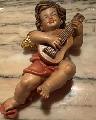 Angelo musicante in legno da parete con chitarra