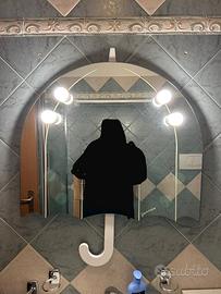 Specchio da bagno a forma di ombrello con luci