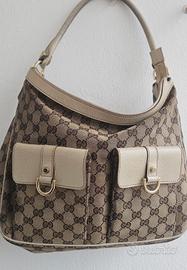 borsa a spalla Gucci Abbey in tela GG