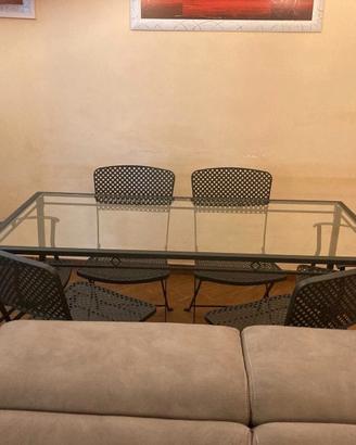 Tavolo e 6 sedie art design in ferro battuto