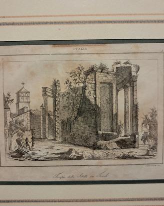 Stampa antica "Tempio della Sibilla in Tivoli"