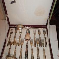 Servizio posate dolce vintage in argento 800/1000