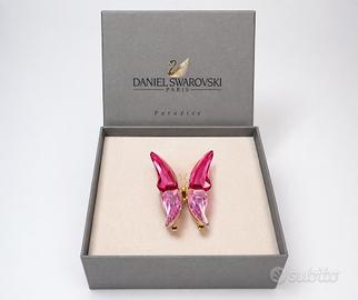 Spilla Swarovski farfalla cristalli rosa con box