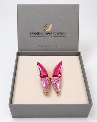 Spilla Swarovski farfalla cristalli rosa con box