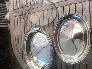 Pirofila PYREX ovale con supporto argentato 37 cm