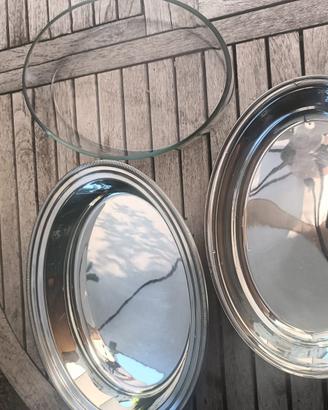 Pirofila PYREX ovale con supporto argentato 37 cm