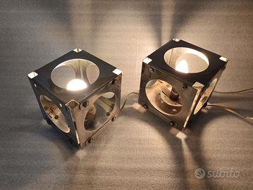 Coppia Lampade Space Age " Cubo " Reggiani