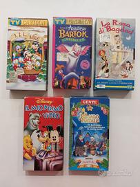 Lotto di 5 VHS di cartoni animati 