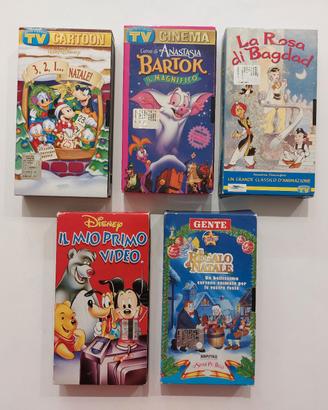 Lotto di 5 VHS di cartoni animati 