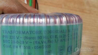 Trasformatore Toroidale 29-0-29V da 150VA