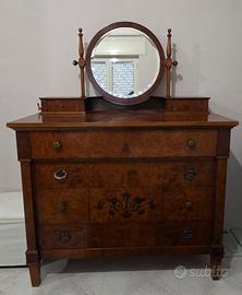Camera da letto classica in radica – trittico comò
