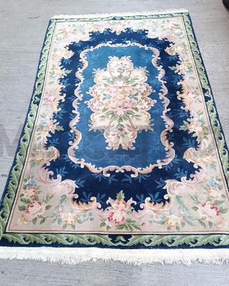 TAPPETO CINA 248 X 152 BLU FIORI ROSA