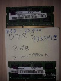 Scheda memoria PC3 10600 2GB DDR3 1333 SODIMM RAM
