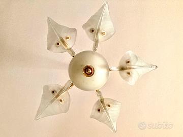 LAMPADARIO A FOGLIE di MURANO