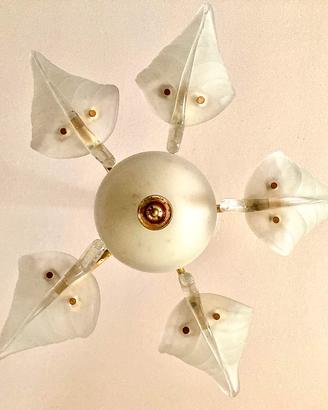 LAMPADARIO A FOGLIE di MURANO