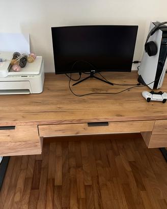 scrivania  colore legno rovere 152x60cn