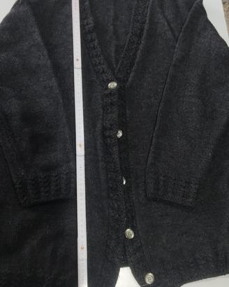 CARDIGAN VINTAGE IN LANA FATTO A MANO AI FERRI
